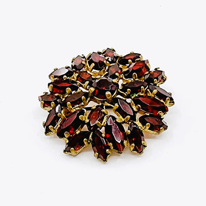 Broche - fleur couleur rubis