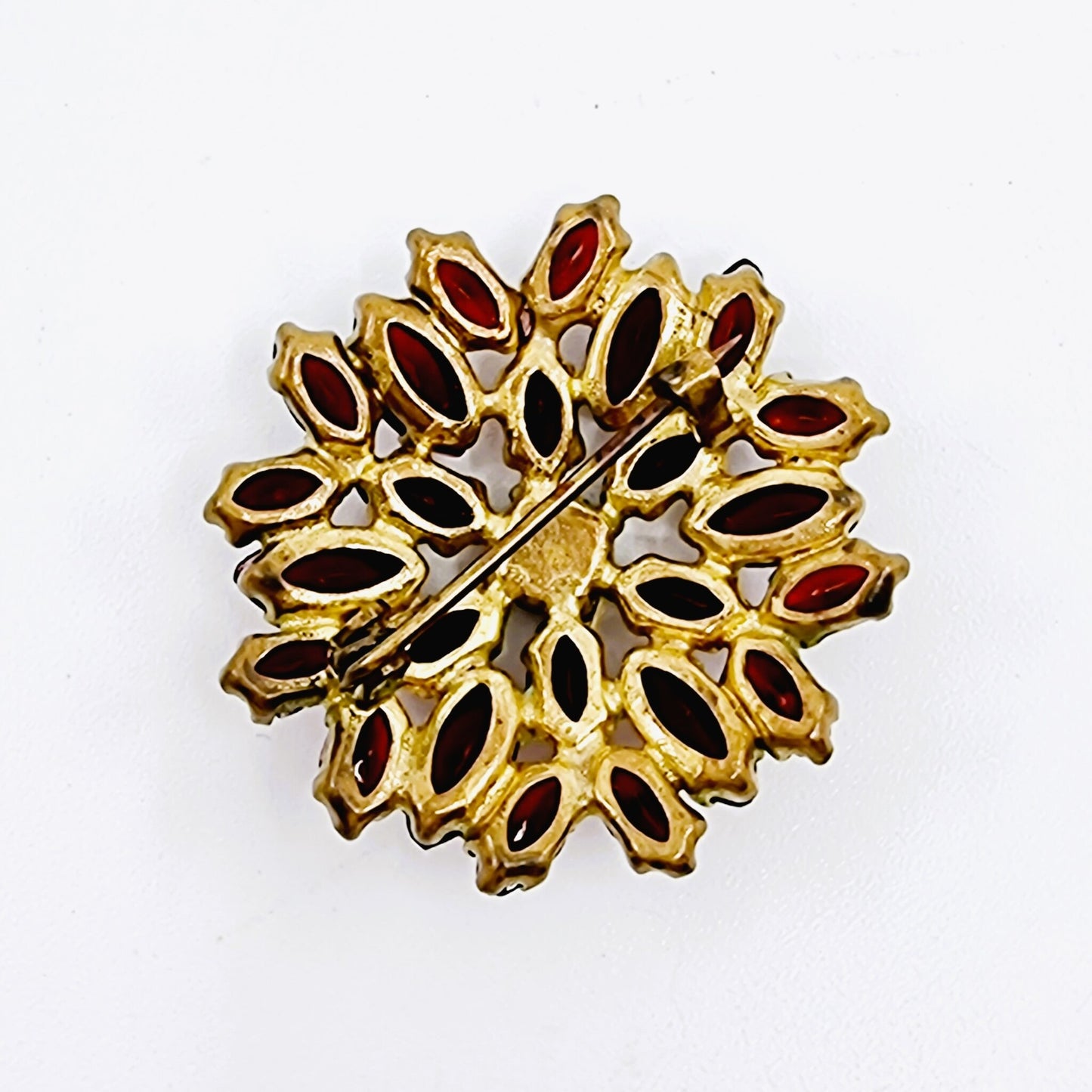 Broche - fleur couleur rubis