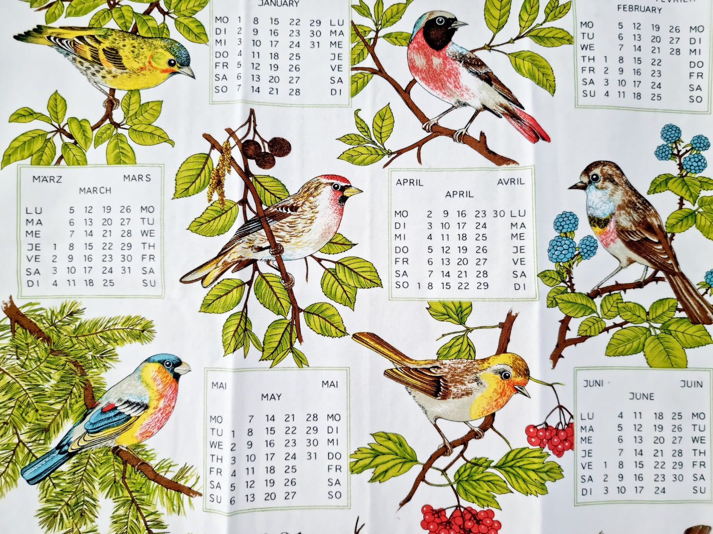 Linge de cuisine - calendrier 2001 oiseaux (60 X 40 cm )