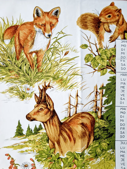 Linge de cuisine - calendrier 2002 animaux (60 X 40 cm )