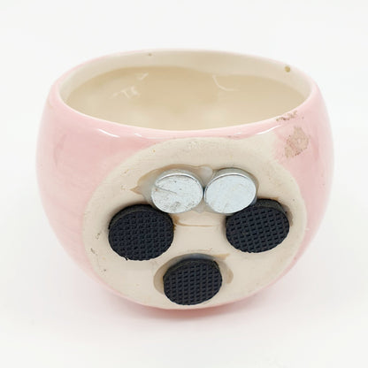 Cache-pot mini aimanté - Hibou rose pâle