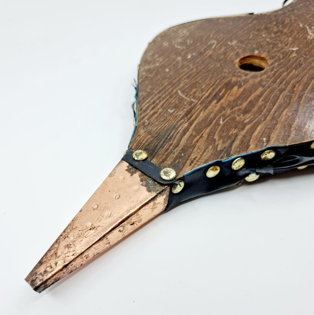 Soufflet de cheminée - cuir noir