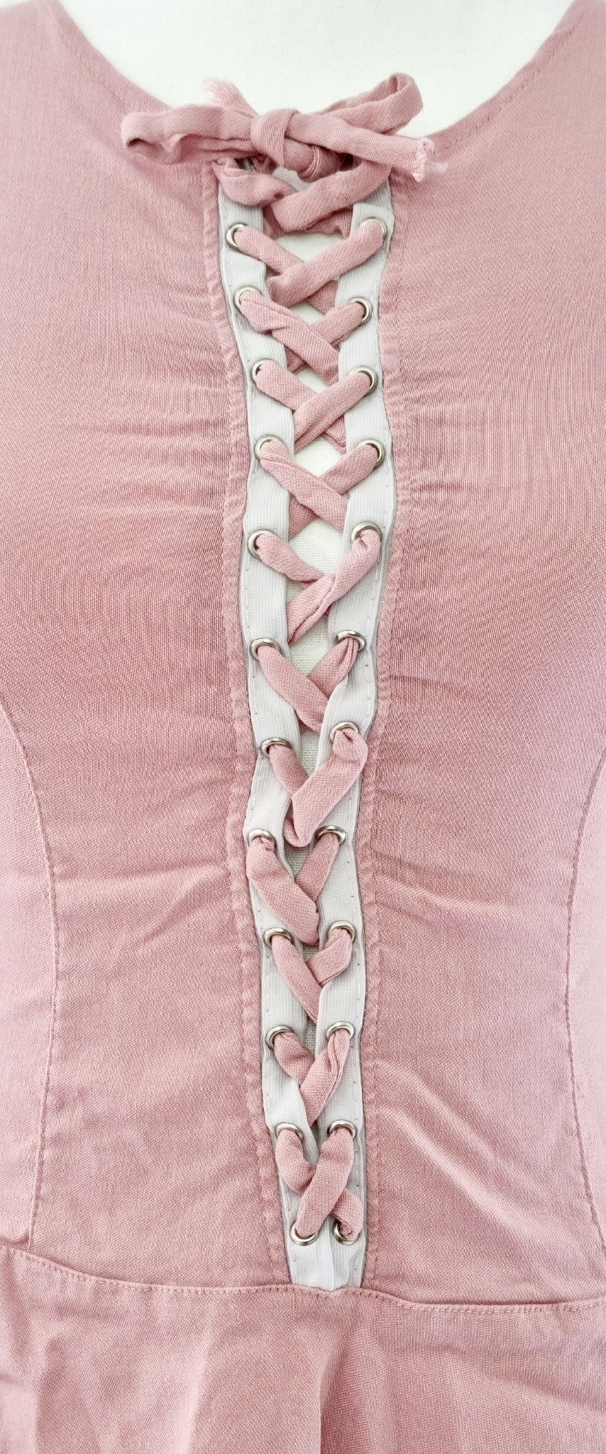 T-shirt avec dentelle & laçage croisé (SIZE : XXS)