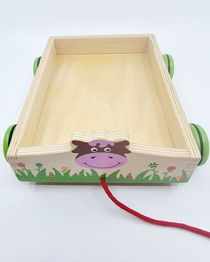 Chariot à tirer vache avec 14 plots