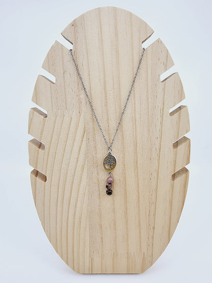 Collier arbre de vie - Rhodonite