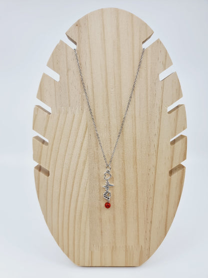 Collier battement de coeur - Howlite rouge