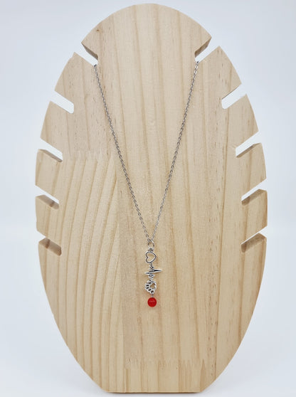 Collier battement de coeur - Jade rouge