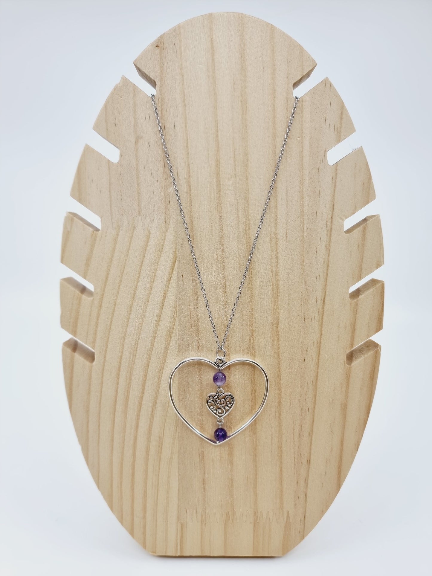 Collier coeur - Améthyste