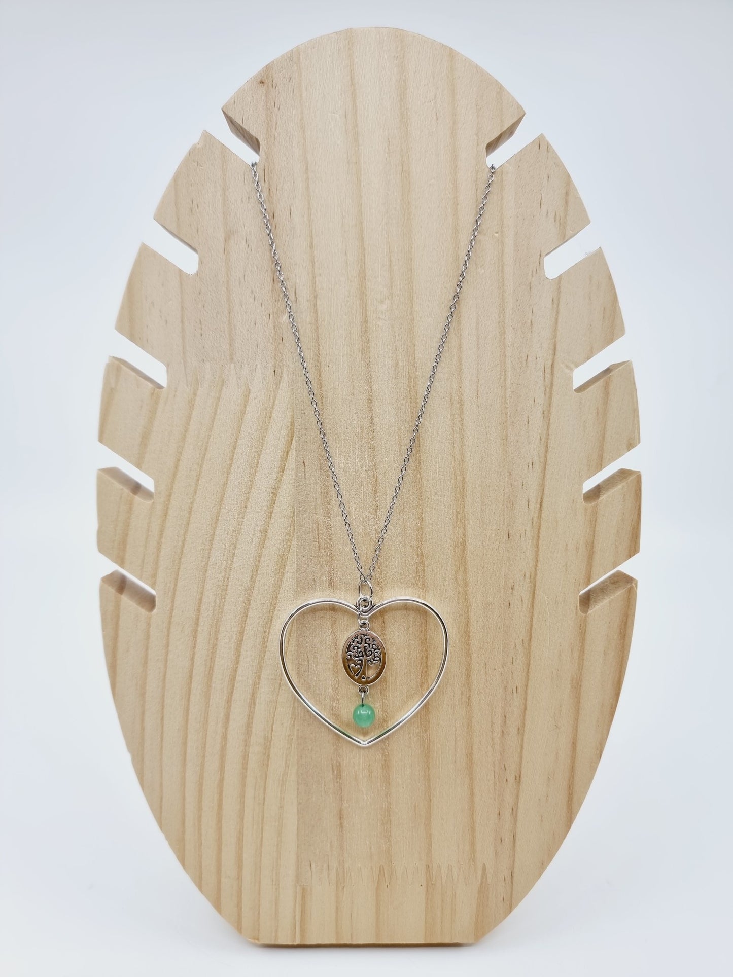 Collier coeur - Aventurine verte