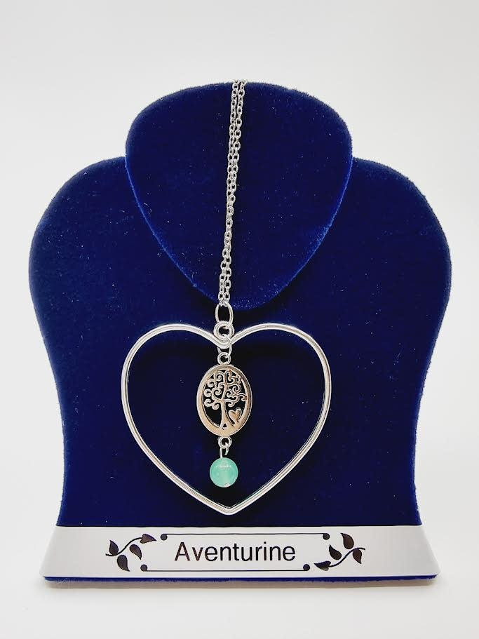 Collier coeur - Aventurine verte