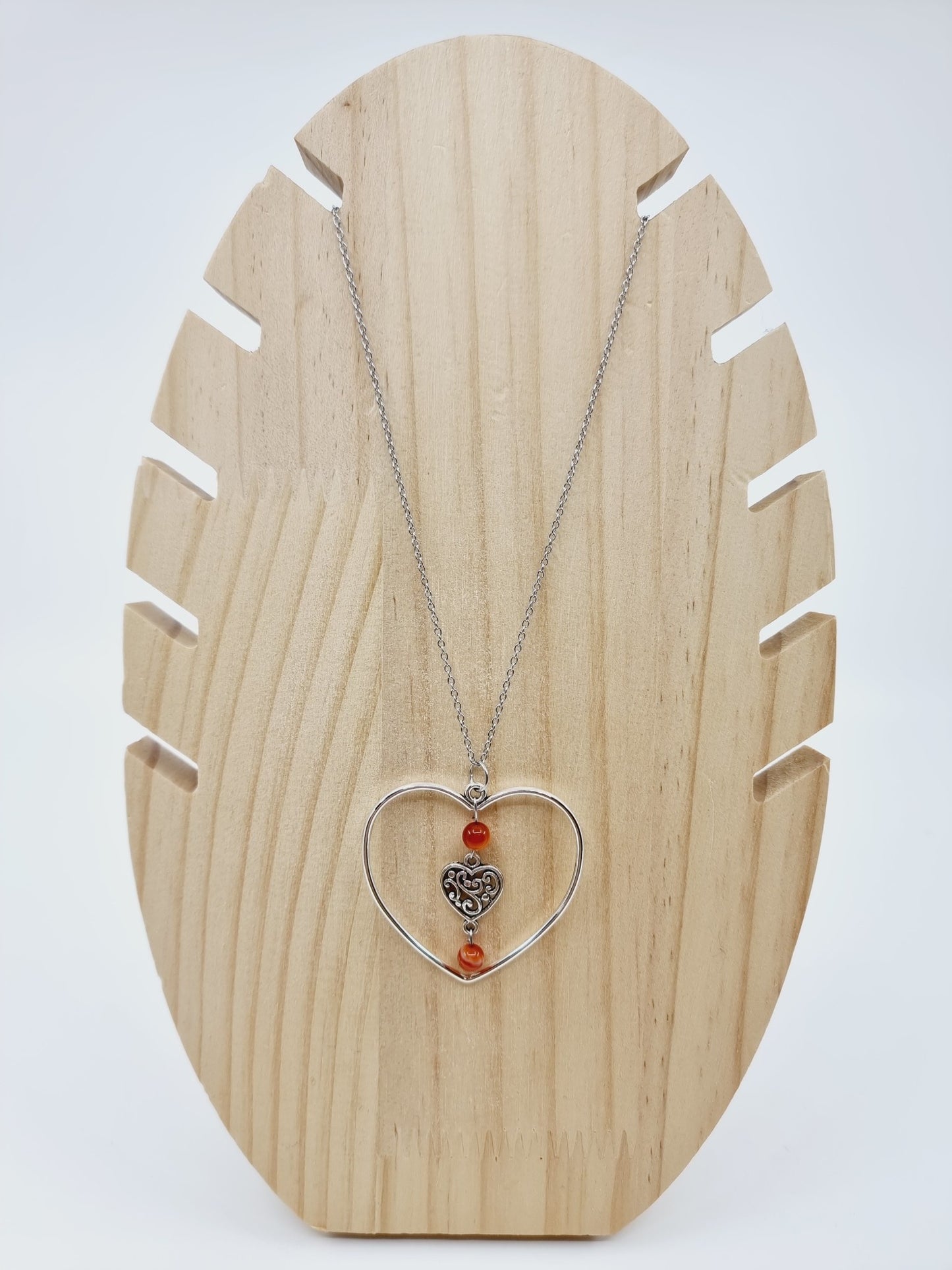 Collier coeur - Cornaline