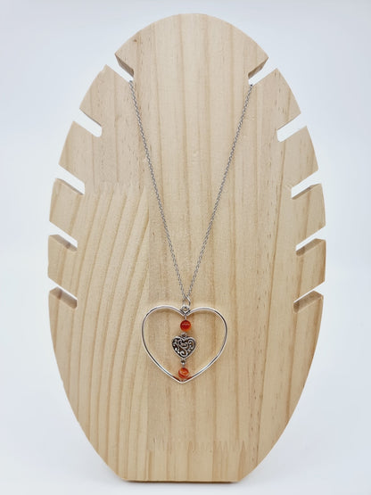 Collier coeur - Cornaline