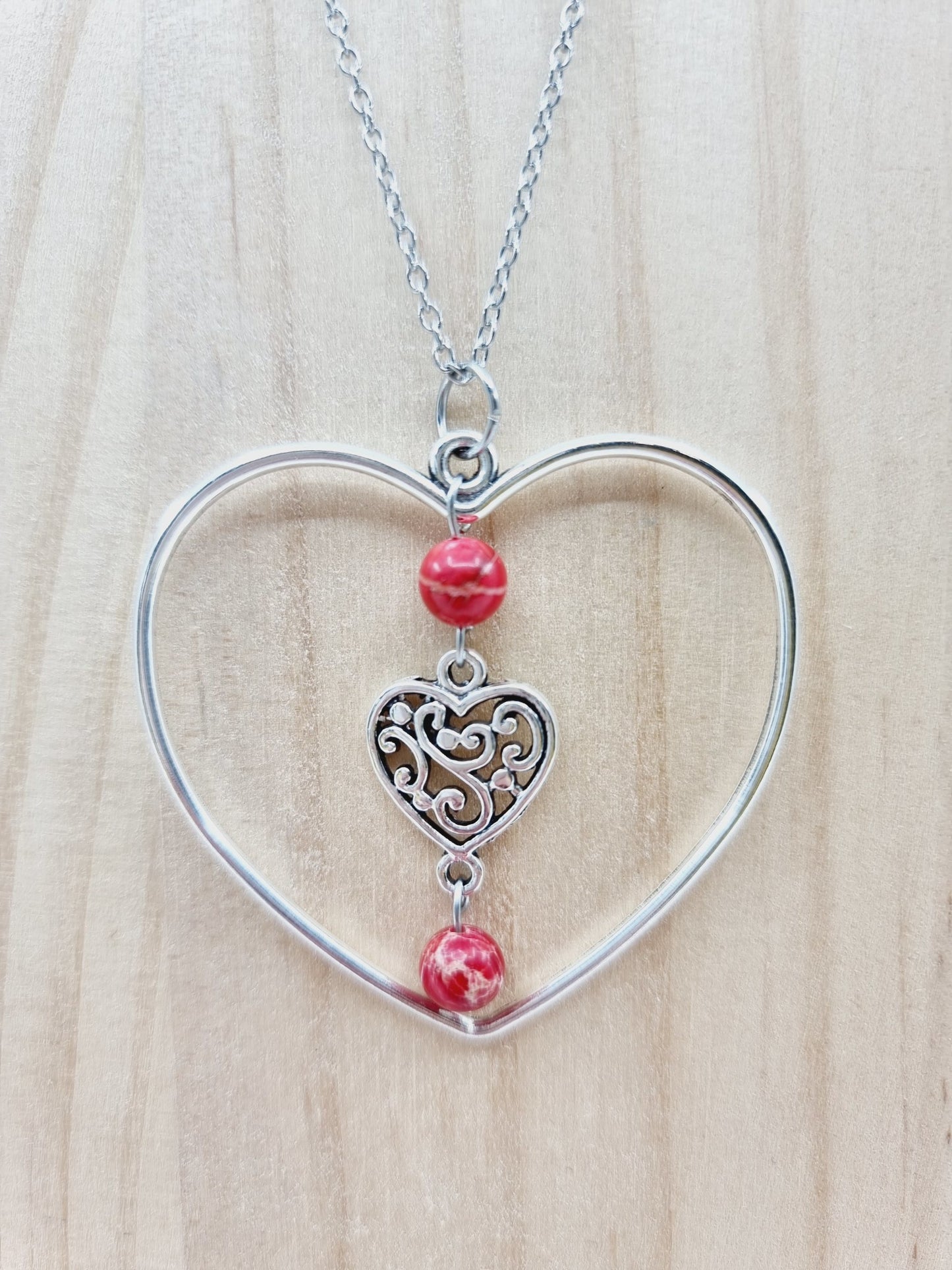 Collier coeur - Jaspe impérial