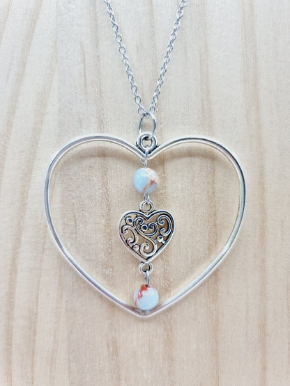 Collier coeur - Pierre de l'empereur