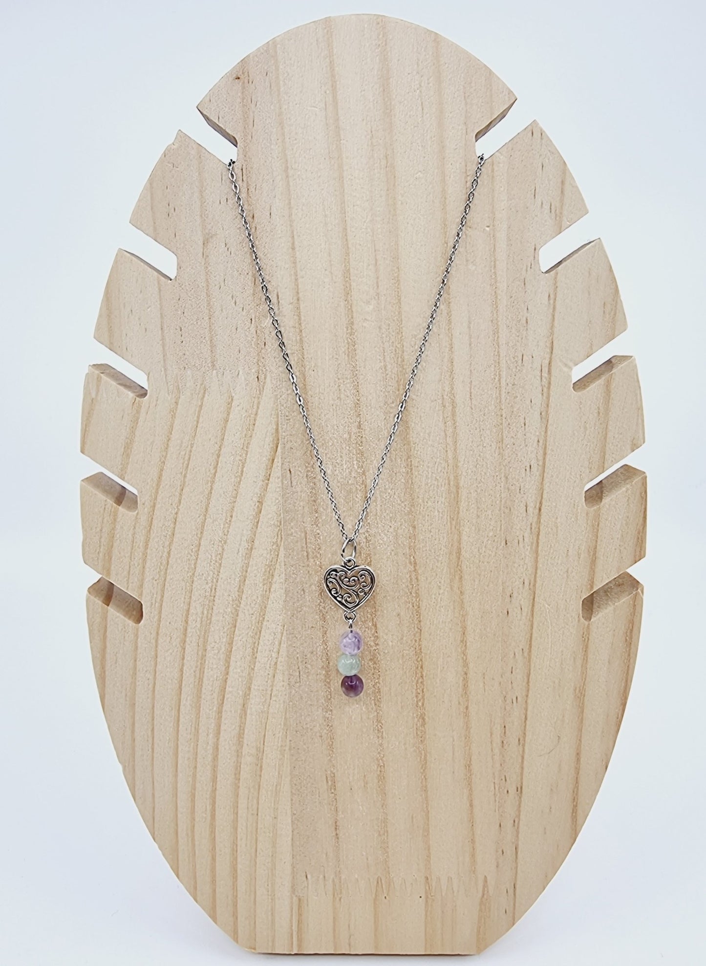 Collier coeur à fioriture - Fluorine