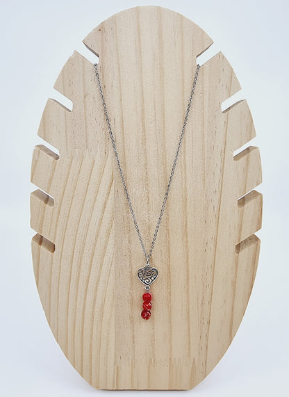 Collier coeur à fioriture  - Jaspe impérial