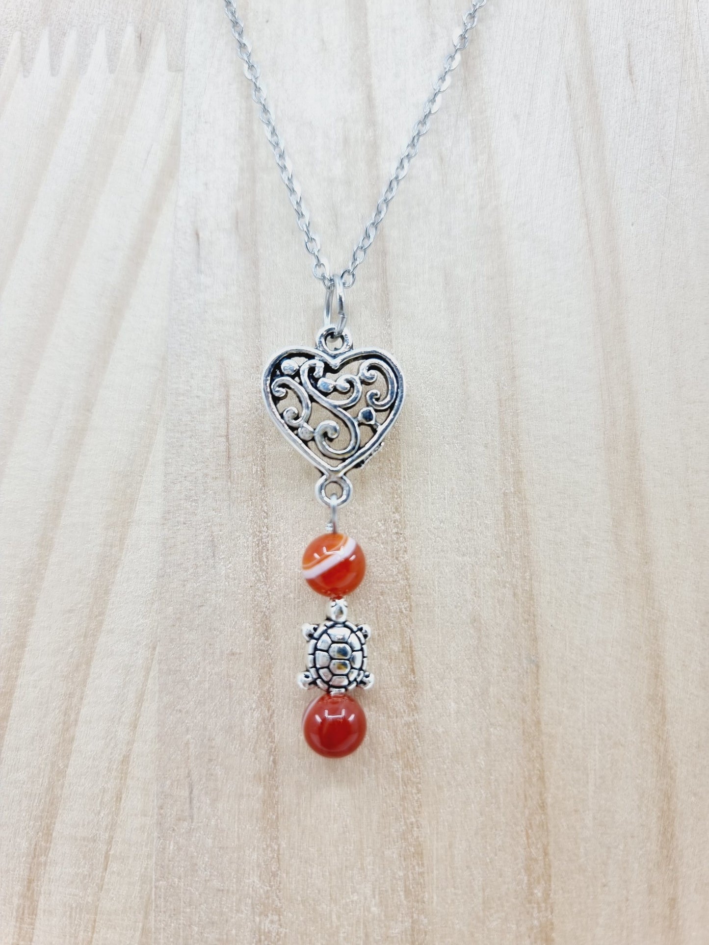 Collier tortue - Cornaline