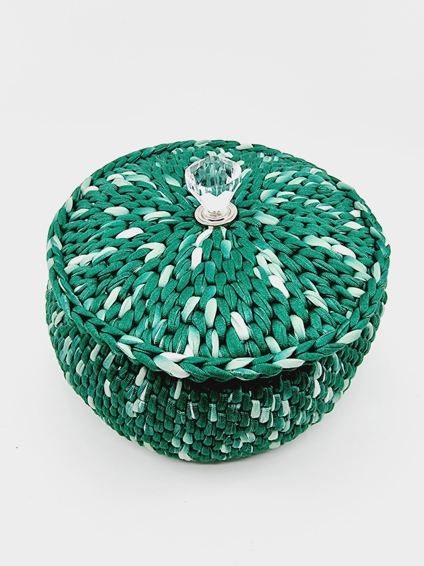 Corbeille bonbonnière - verte, blanche