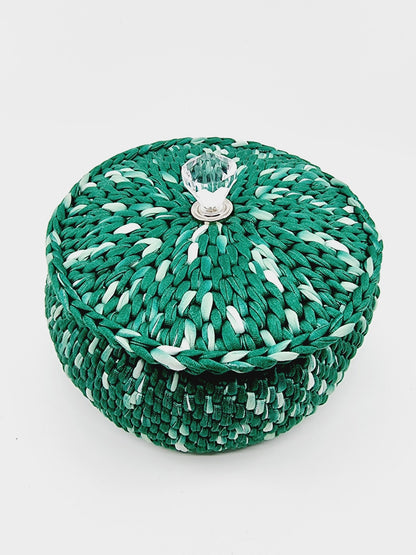Corbeille bonbonnière - verte, blanche