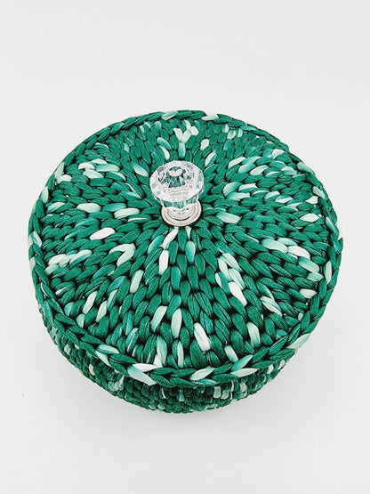 Corbeille bonbonnière - verte, blanche