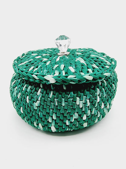 Corbeille bonbonnière - verte, blanche