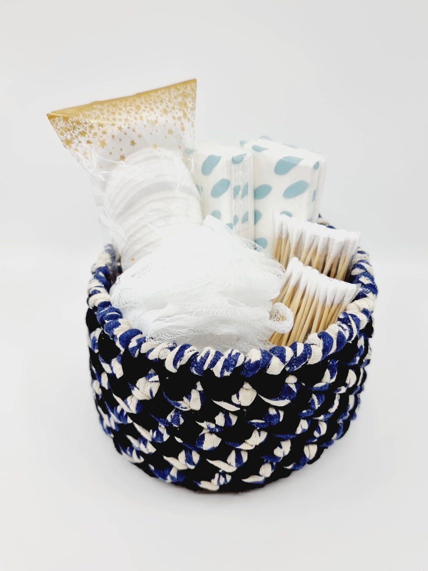 Corbeille - ronde/noire, bleue, blanche