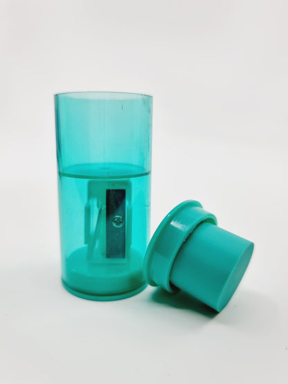 Crayons de couleur avec taille-crayon/gomme - turquoise