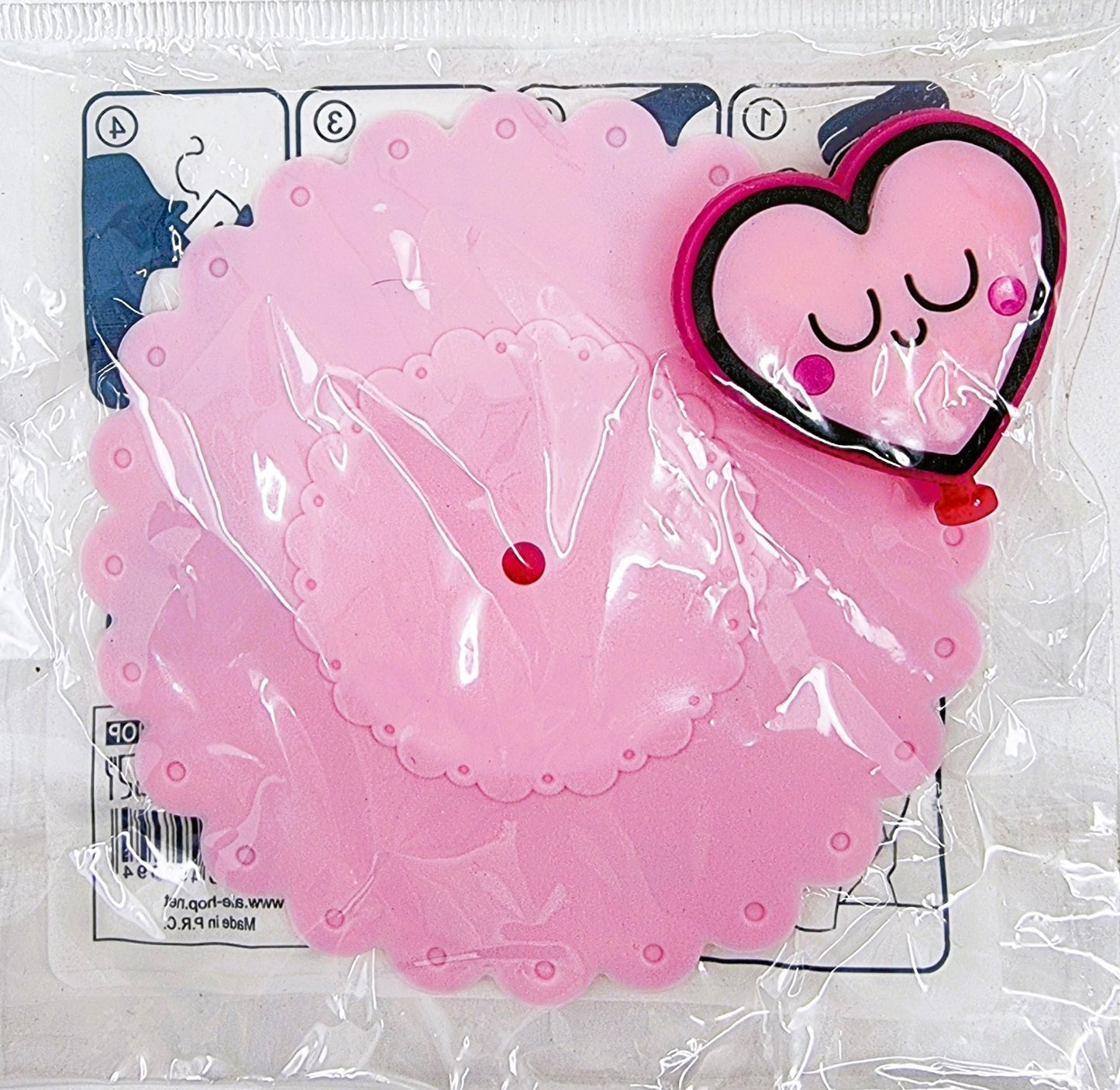 Couvercle en silicone pour tasse - rose/coeur