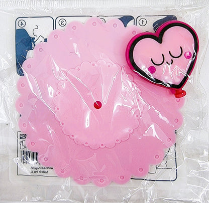 Couvercle en silicone pour tasse - rose/coeur