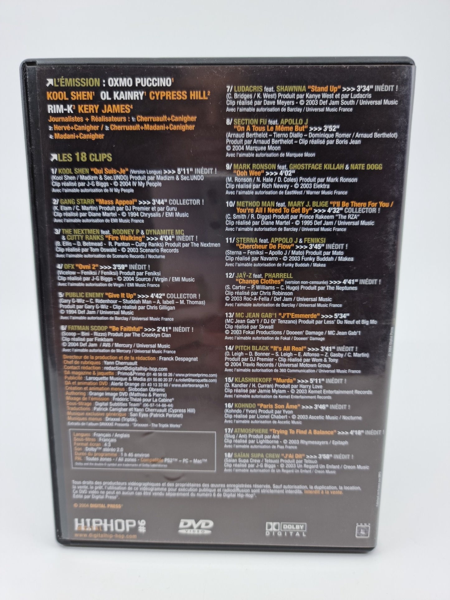 DVD - 1h45 d'images et de musique HIP HOP