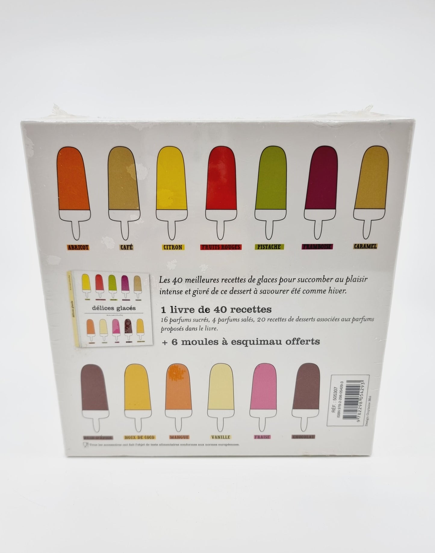 Coffret délices glacés avec 1 livre de 40 recettes et 6 moules à esquimau