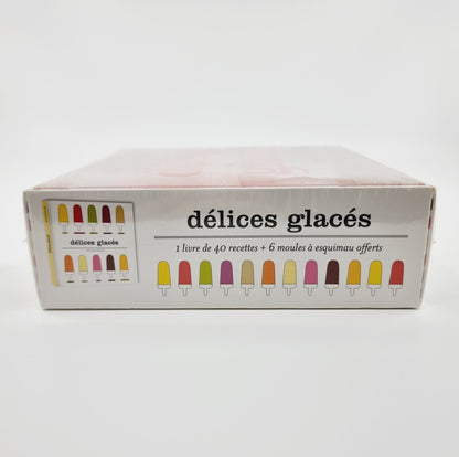 Coffret délices glacés avec 1 livre de 40 recettes et 6 moules à esquimau