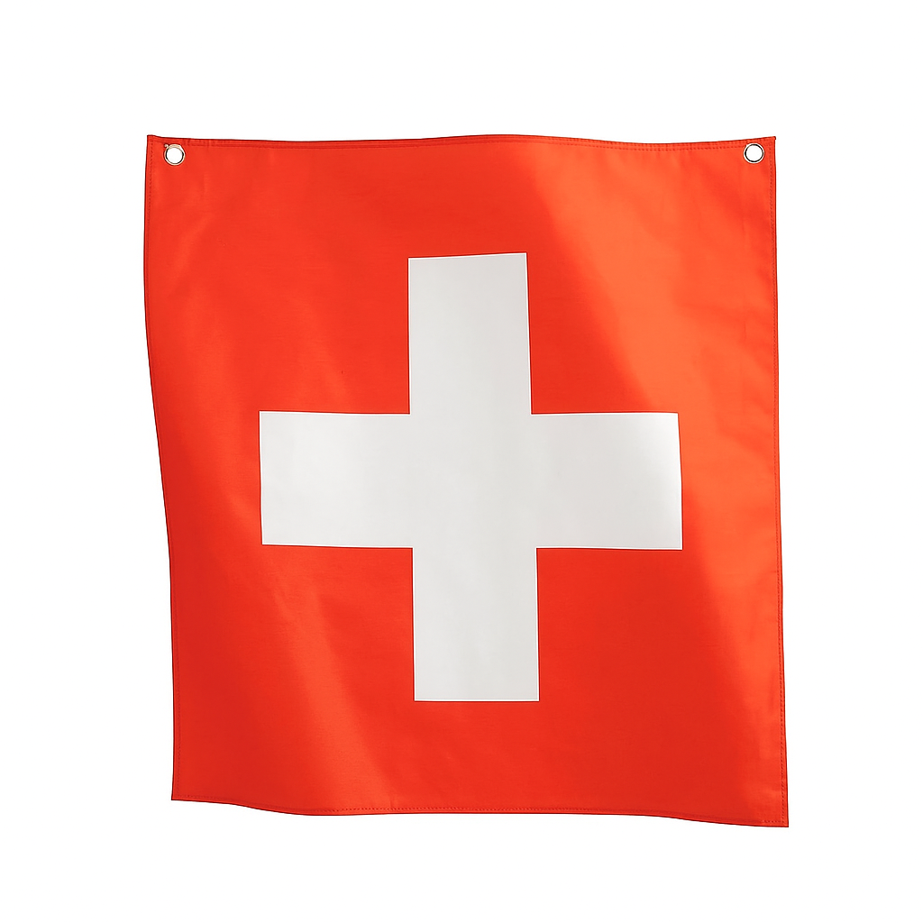 Drapeau suisse avec œillets (100 x 100 cm)