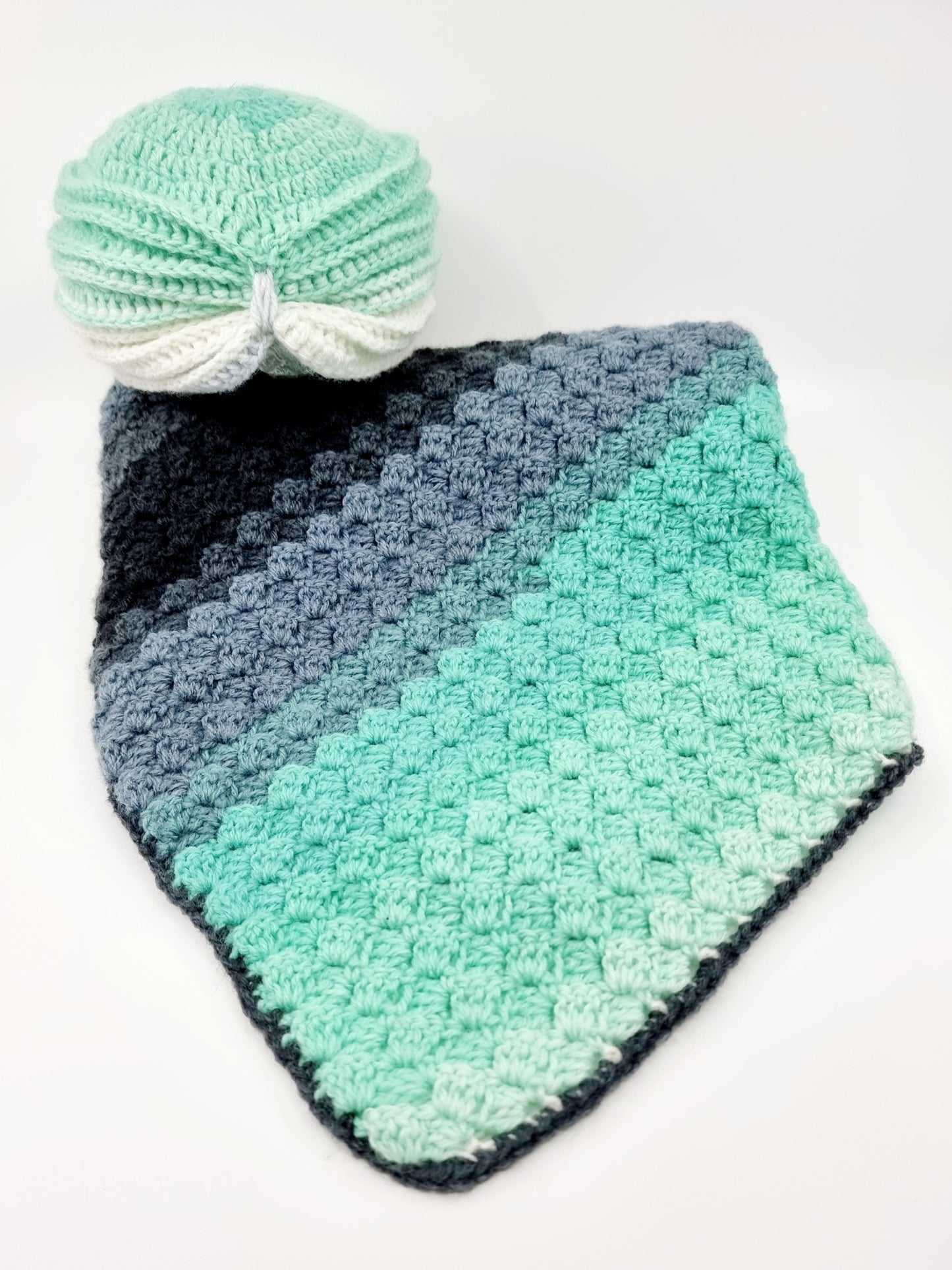 Couverture, bonnet turban bébé - Seychelles