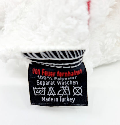 Gant de toilette blanc avec coeur rouge (21 X 16 cm)