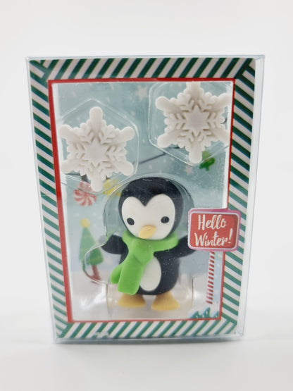 Gomme pingouin - écharpe verte