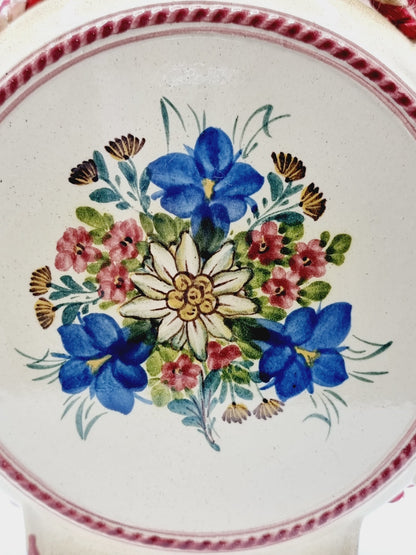 Gourde ancienne à liqueur en céramique - Armoiries de la commune d'Estavayer-le-Lac en Suisse