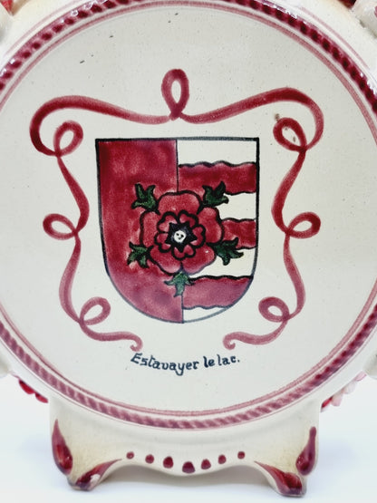 Gourde ancienne à liqueur en céramique - Armoiries de la commune d'Estavayer-le-Lac en Suisse