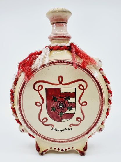 Gourde ancienne à liqueur en céramique - Armoiries de la commune d'Estavayer-le-Lac en Suisse