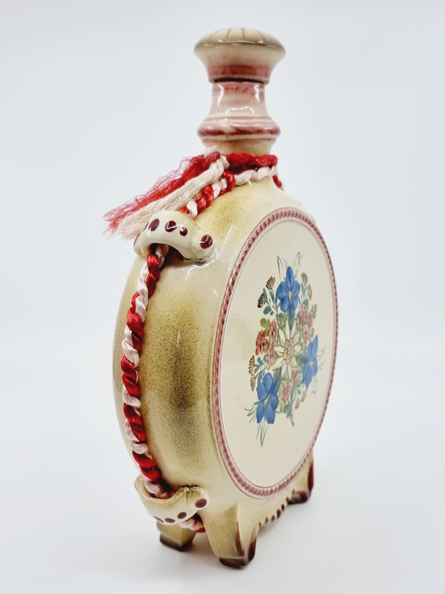 Gourde ancienne à liqueur en céramique - Armoiries de la commune d'Estavayer-le-Lac en Suisse