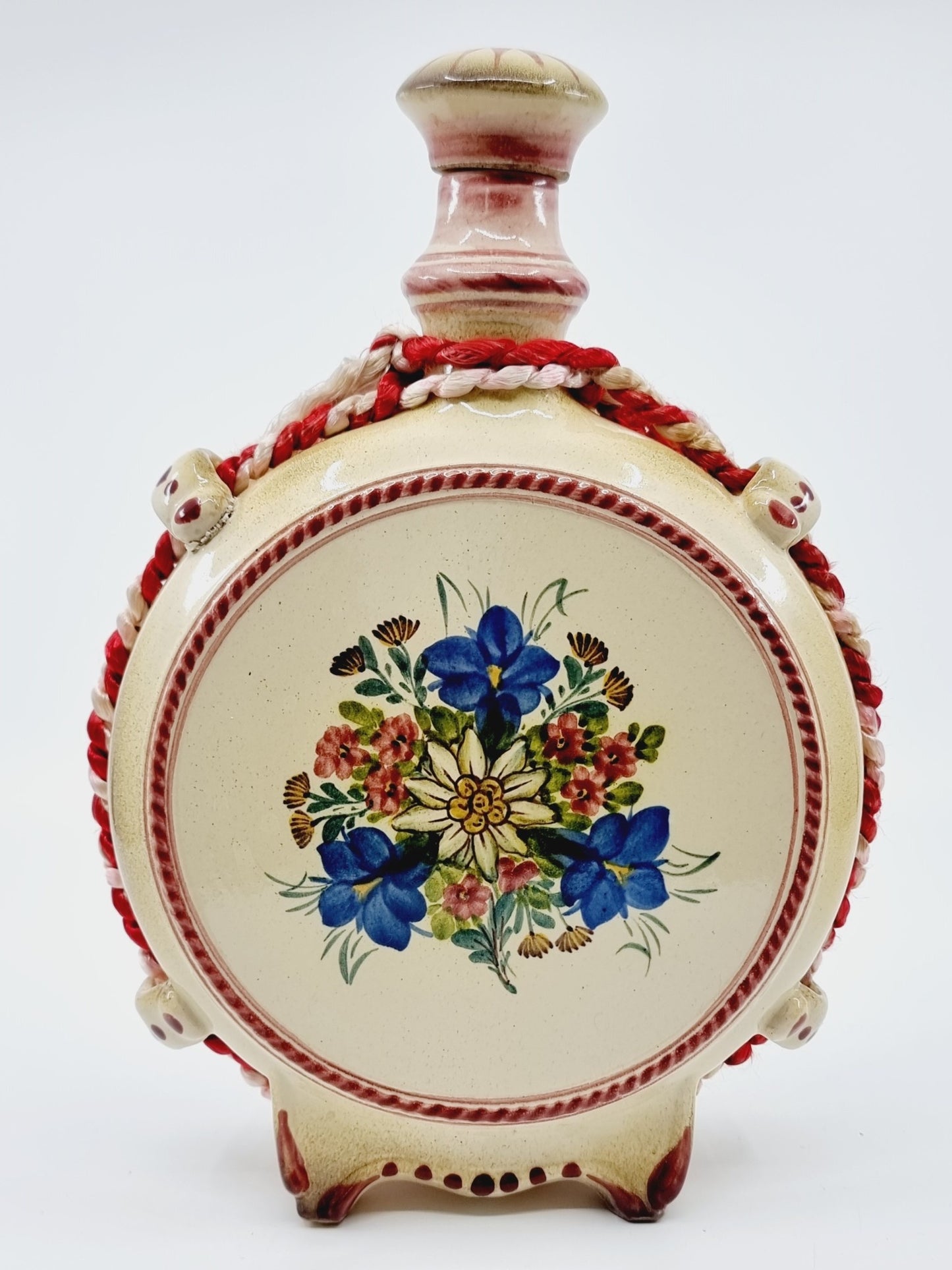 Gourde ancienne à liqueur en céramique - Armoiries de la commune d'Estavayer-le-Lac en Suisse