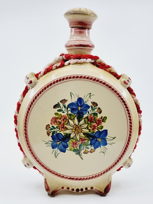 Gourde ancienne à liqueur en céramique - Armoiries de la commune d'Estavayer-le-Lac en Suisse