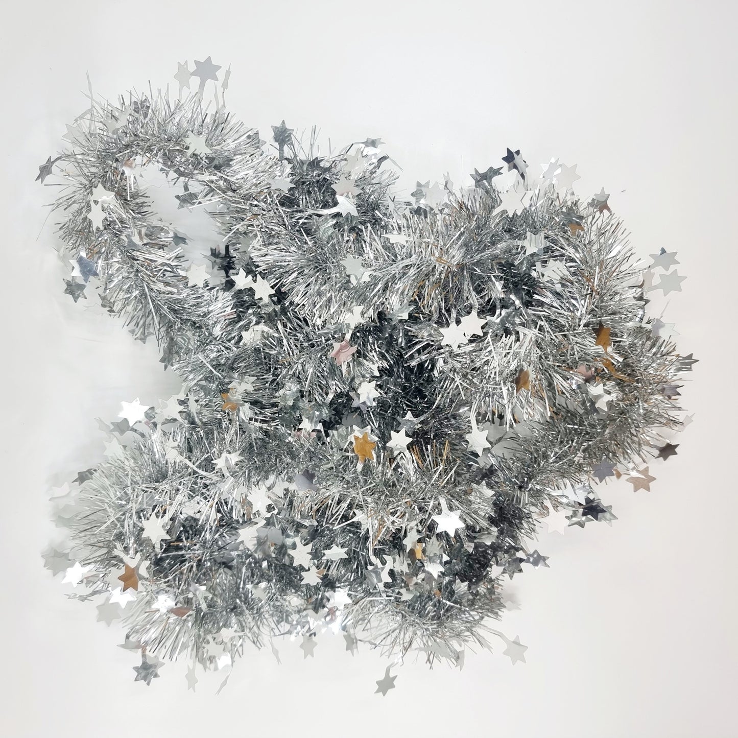 Guirlande argentée - étoiles (2 mètres)