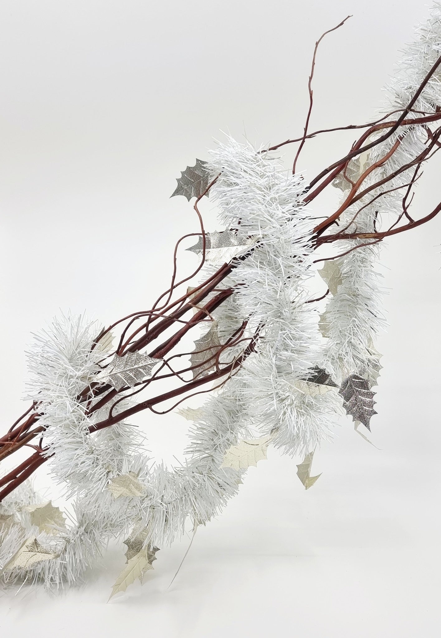 Guirlande blanche - feuilles argentées (2 mètres)