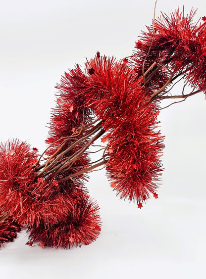 Guirlande rouge - étoiles (2 mètres)