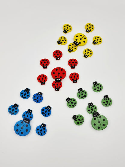 Jeu de puces en bois - coccinelle