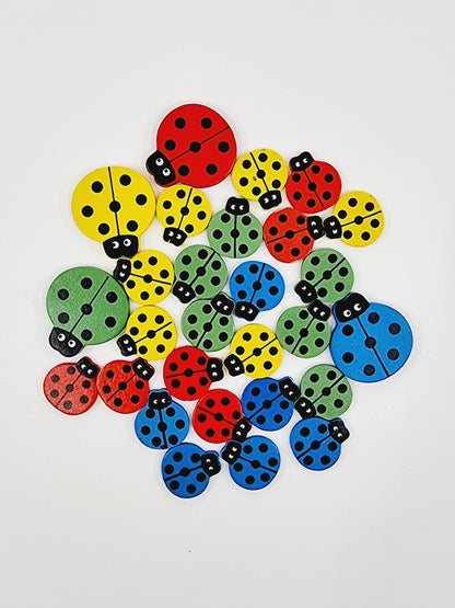 Jeu de puces en bois - coccinelle