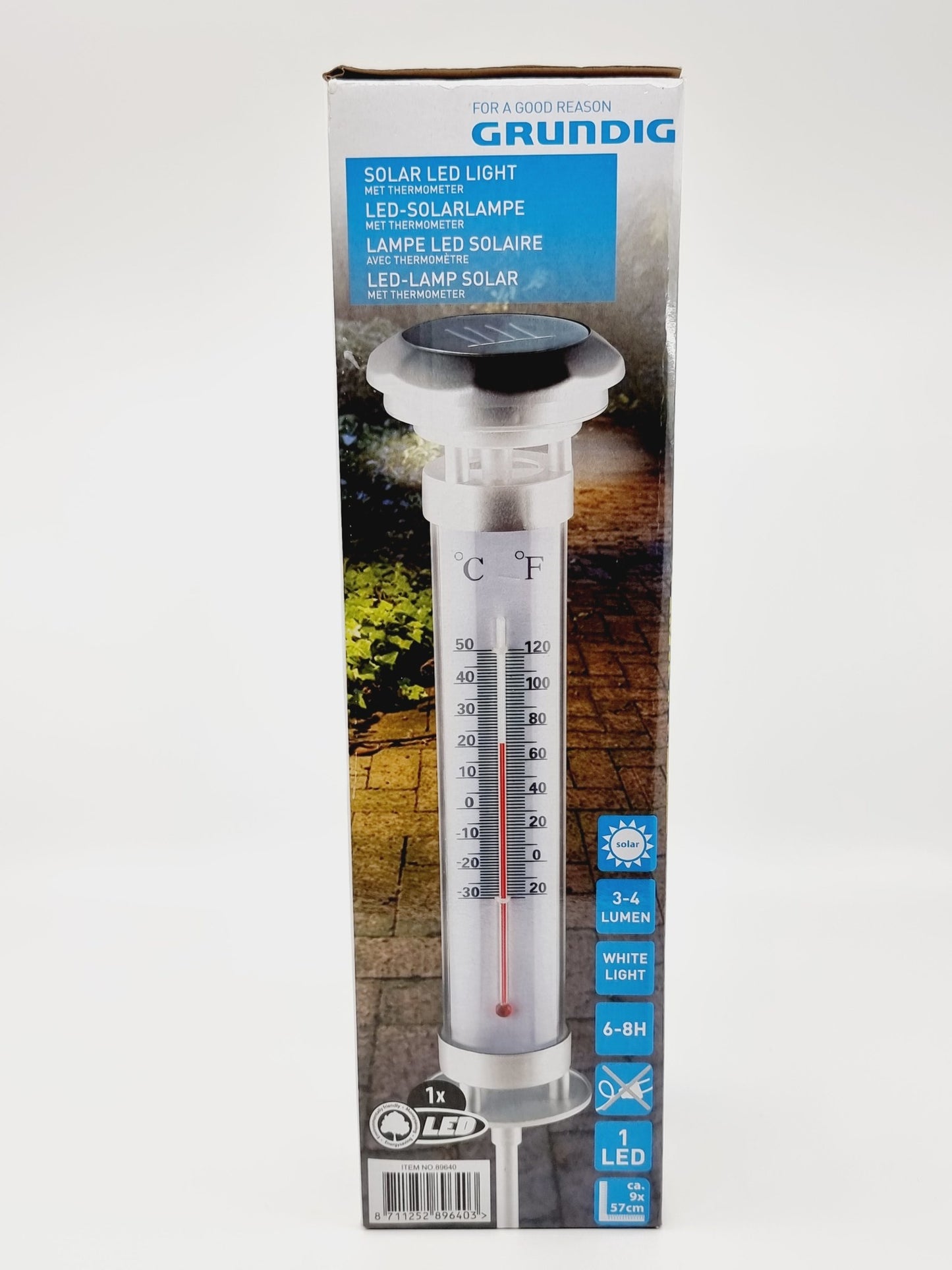 Lampe solaire LED avec thermomètre