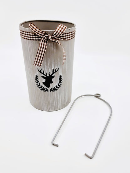 Lanterne effet bois - cerf