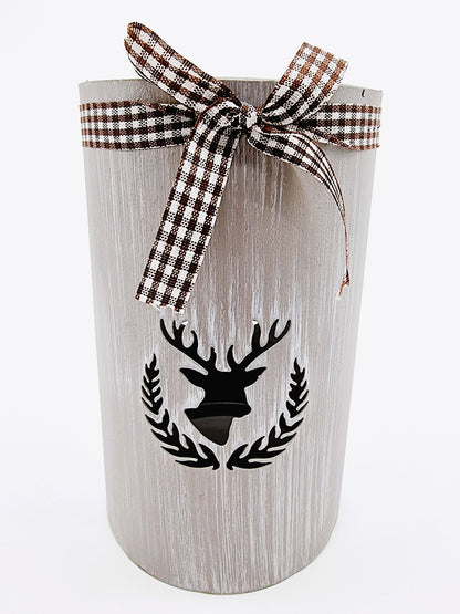 Lanterne effet bois - cerf